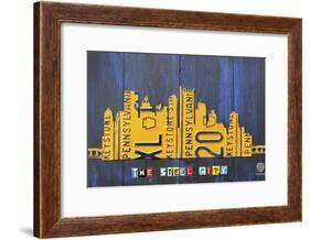Pittsburgh Skyline License Plate Art-Design Turnpike-Framed Giclee Print