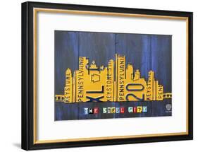 Pittsburgh Skyline License Plate Art-Design Turnpike-Framed Giclee Print