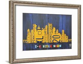 Pittsburgh Skyline License Plate Art-Design Turnpike-Framed Giclee Print