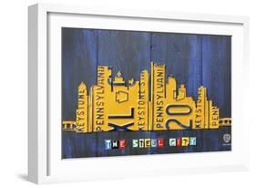 Pittsburgh Skyline License Plate Art-Design Turnpike-Framed Giclee Print