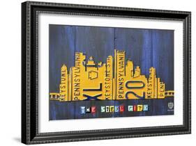 Pittsburgh Skyline License Plate Art-Design Turnpike-Framed Giclee Print