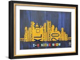 Pittsburgh Skyline License Plate Art-Design Turnpike-Framed Giclee Print