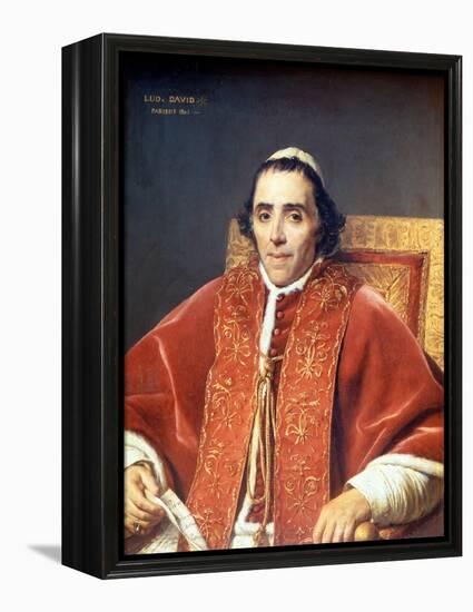 Pius VII (1742 - 1823).Painting by Jacques Louis David (1748-1825). Louvre Museum. Paris-Jacques Louis David-Framed Premier Image Canvas