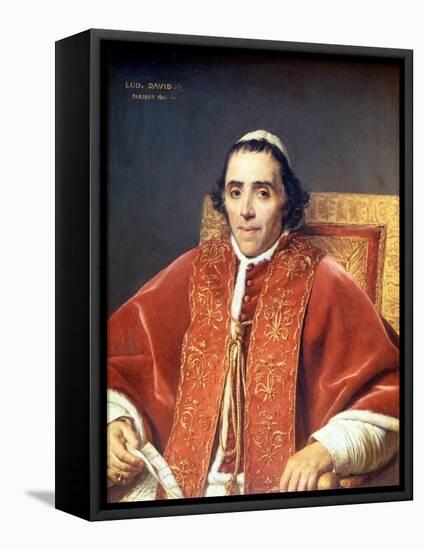 Pius VII (1742 - 1823).Painting by Jacques Louis David (1748-1825). Louvre Museum. Paris-Jacques Louis David-Framed Premier Image Canvas