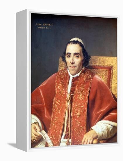 Pius VII (1742 - 1823).Painting by Jacques Louis David (1748-1825). Louvre Museum. Paris-Jacques Louis David-Framed Premier Image Canvas