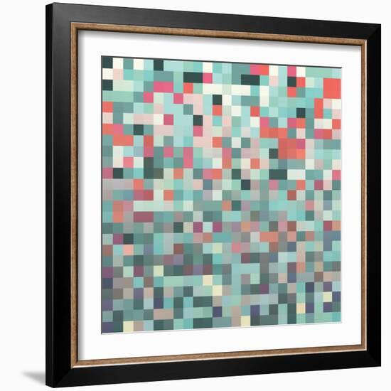 Pixel Art Style Pixel Background-Mike Taylor-Framed Art Print