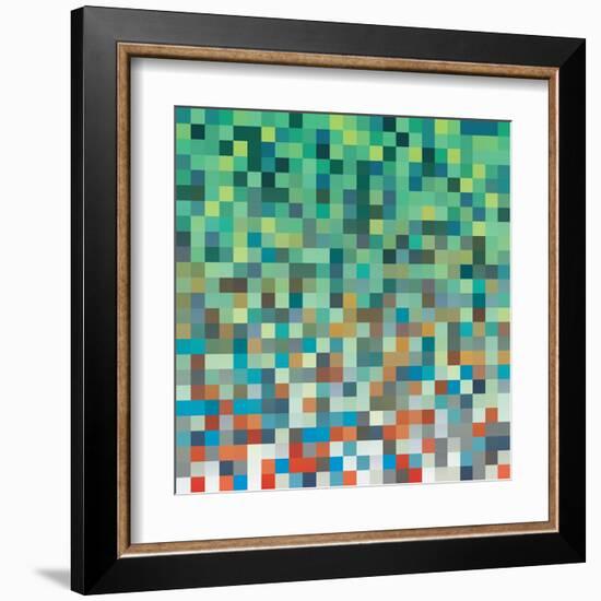 Pixel Art Style Pixel Background-Mike Taylor-Framed Art Print