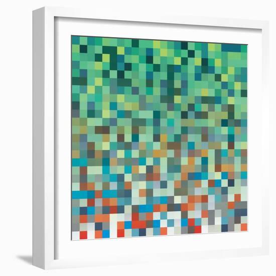 Pixel Art Style Pixel Background-Mike Taylor-Framed Art Print