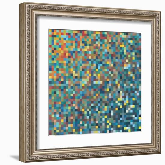 Pixel Art Vector Background-Mike Taylor-Framed Art Print