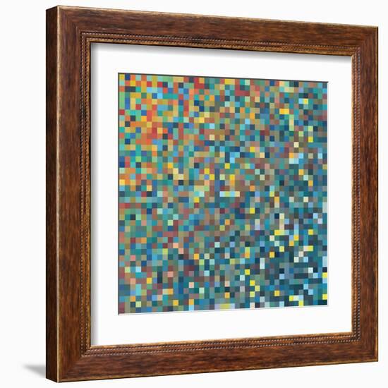 Pixel Art Vector Background-Mike Taylor-Framed Art Print