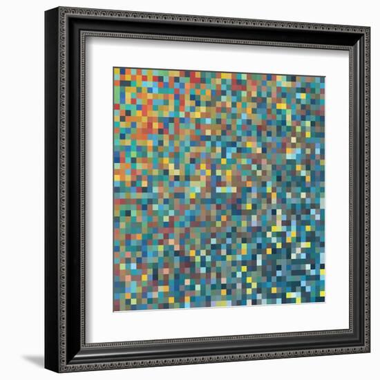 Pixel Art Vector Background-Mike Taylor-Framed Art Print