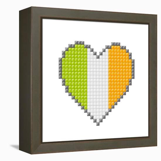 Pixel Block Irish Love Heart-wongstock-Framed Stretched Canvas