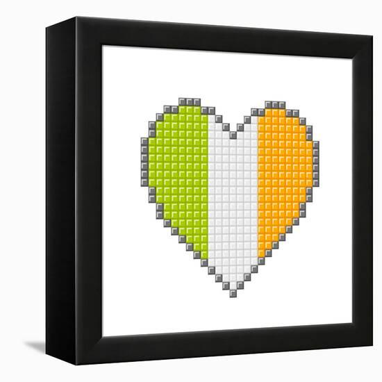 Pixel Block Irish Love Heart-wongstock-Framed Stretched Canvas