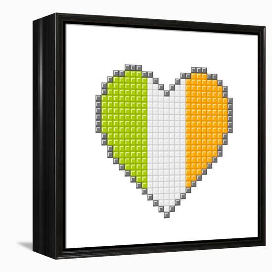 Pixel Block Irish Love Heart-wongstock-Framed Stretched Canvas