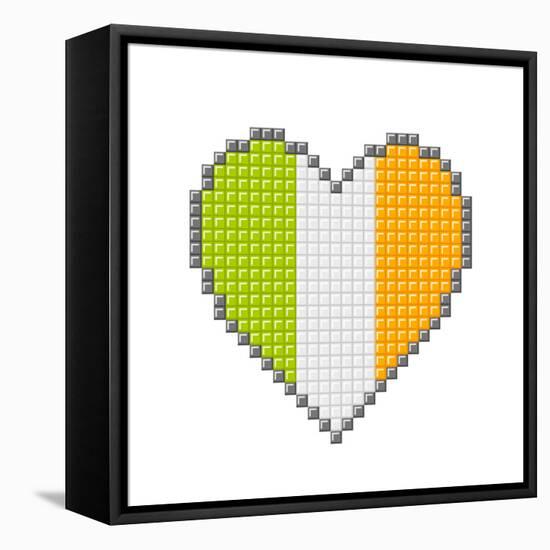 Pixel Block Irish Love Heart-wongstock-Framed Stretched Canvas