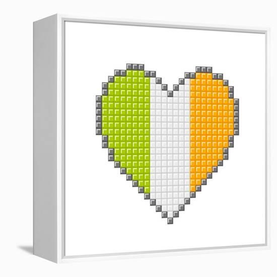 Pixel Block Irish Love Heart-wongstock-Framed Stretched Canvas