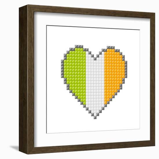 Pixel Block Irish Love Heart-wongstock-Framed Art Print