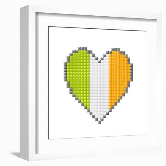 Pixel Block Irish Love Heart-wongstock-Framed Art Print