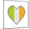 Pixel Block Irish Love Heart-wongstock-Mounted Art Print
