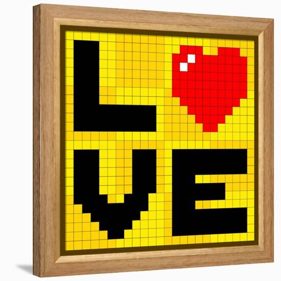 Pixel Love Heart-wongstock-Framed Stretched Canvas