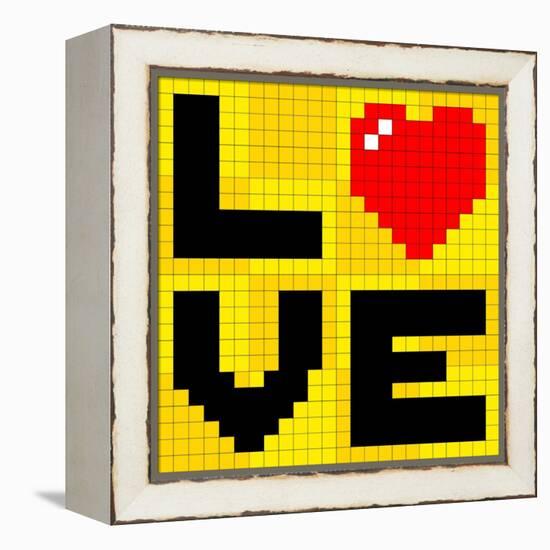 Pixel Love Heart-wongstock-Framed Stretched Canvas