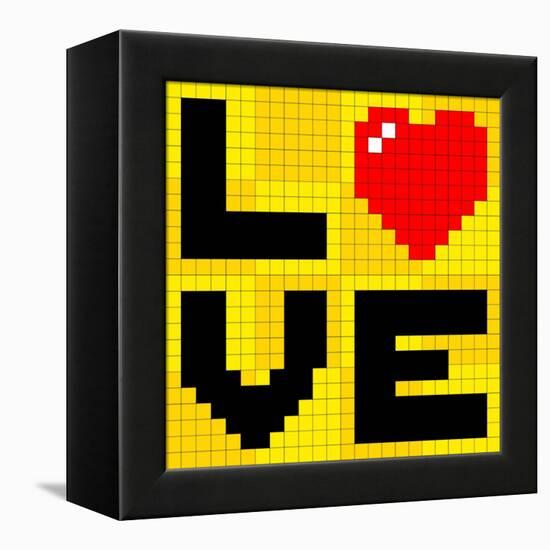 Pixel Love Heart-wongstock-Framed Stretched Canvas