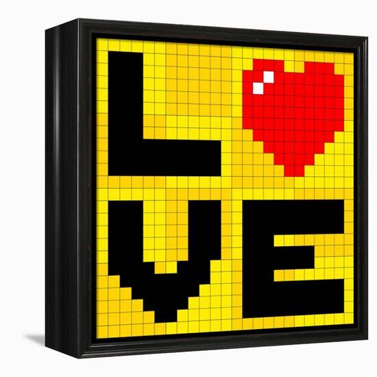 Pixel Love Heart-wongstock-Framed Stretched Canvas