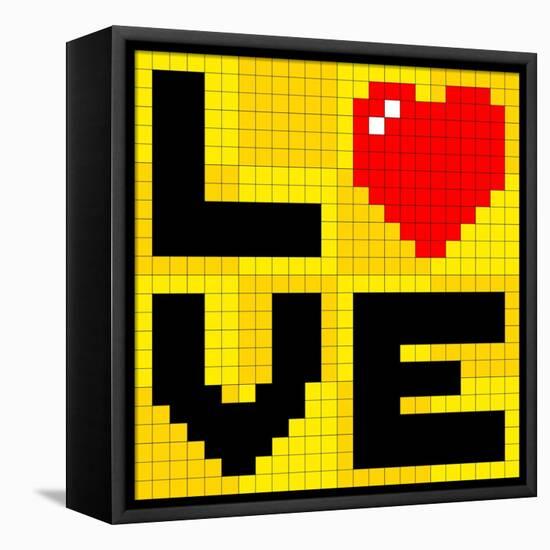 Pixel Love Heart-wongstock-Framed Stretched Canvas