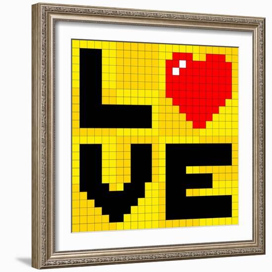 Pixel Love Heart-wongstock-Framed Art Print