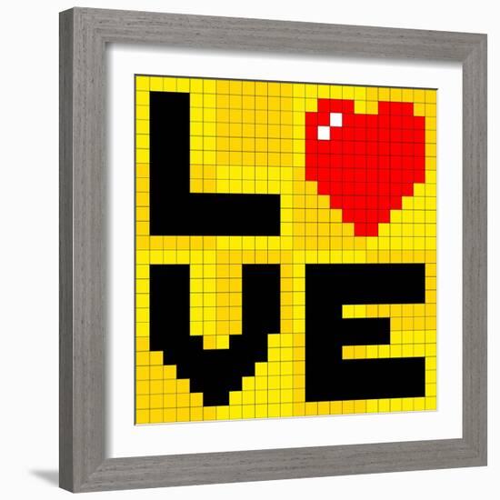 Pixel Love Heart-wongstock-Framed Art Print