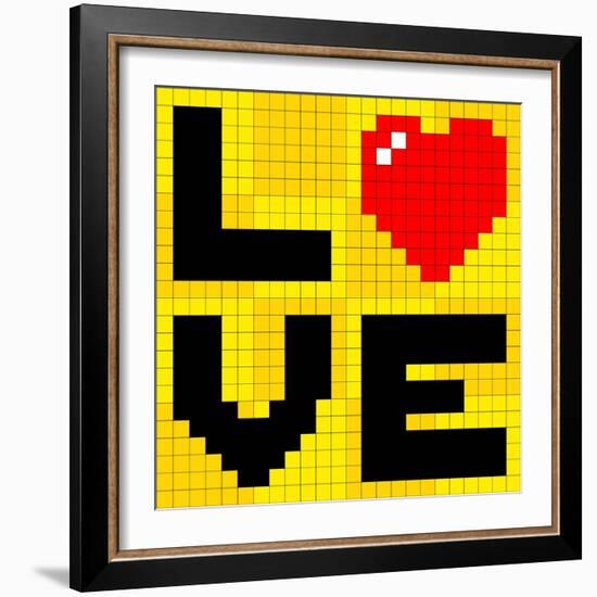 Pixel Love Heart-wongstock-Framed Art Print