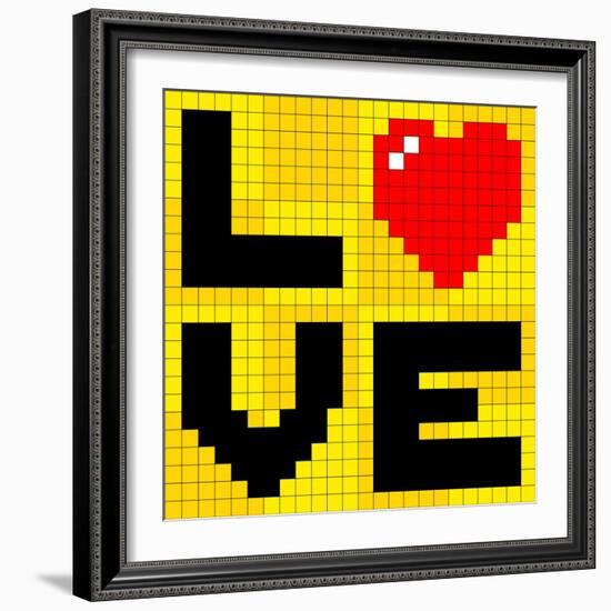 Pixel Love Heart-wongstock-Framed Art Print