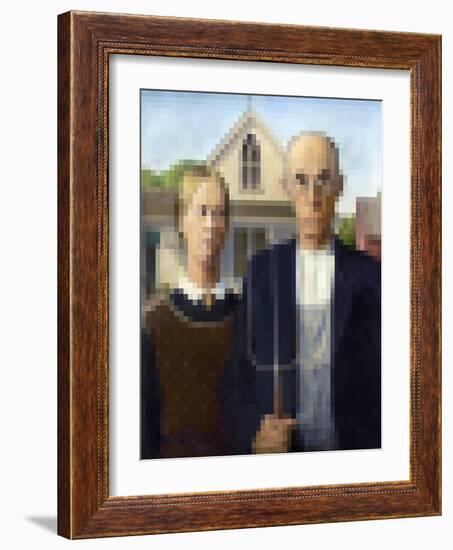 Pixelated American Gothic-Studio W-Framed Art Print