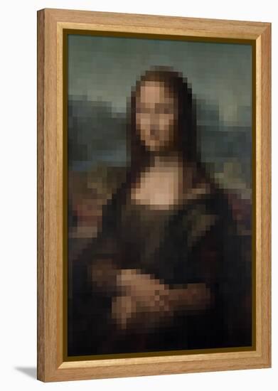 Pixelated Mona Lisa-Studio W-Framed Stretched Canvas