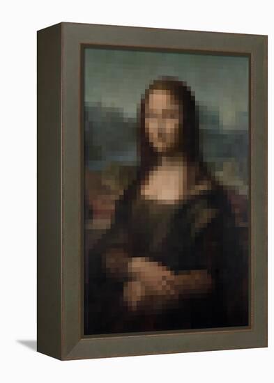 Pixelated Mona Lisa-Studio W-Framed Stretched Canvas