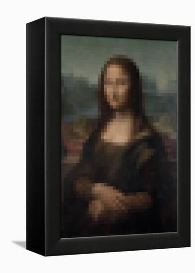 Pixelated Mona Lisa-Studio W-Framed Stretched Canvas