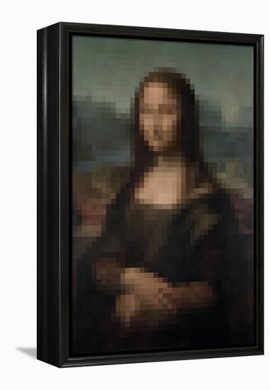 Pixelated Mona Lisa-Studio W-Framed Stretched Canvas