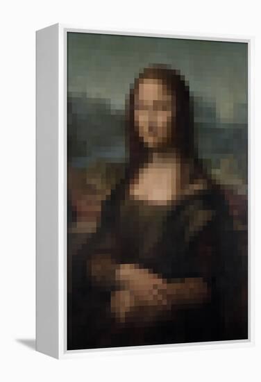 Pixelated Mona Lisa-Studio W-Framed Stretched Canvas