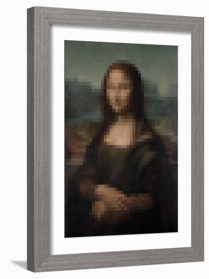 Pixelated Mona Lisa-Studio W-Framed Art Print