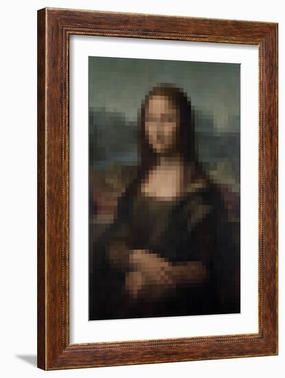 Pixelated Mona Lisa-Studio W-Framed Art Print