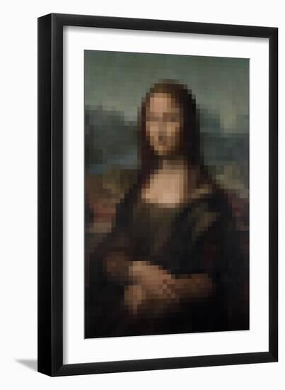 Pixelated Mona Lisa-Studio W-Framed Art Print