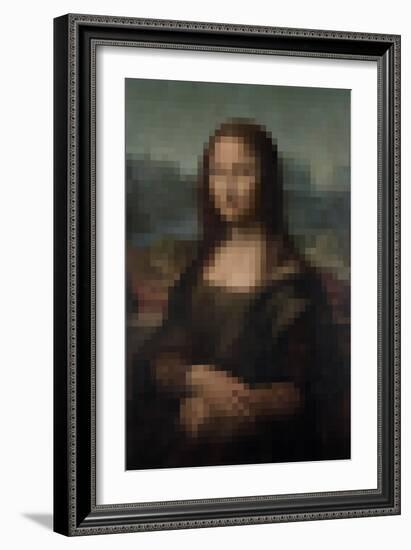 Pixelated Mona Lisa-Studio W-Framed Art Print