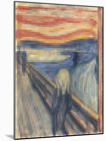 Pixelated The Scream-Studio W-Mounted Art Print