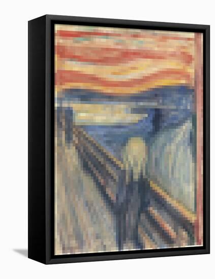 Pixelated The Scream-Studio W-Framed Stretched Canvas