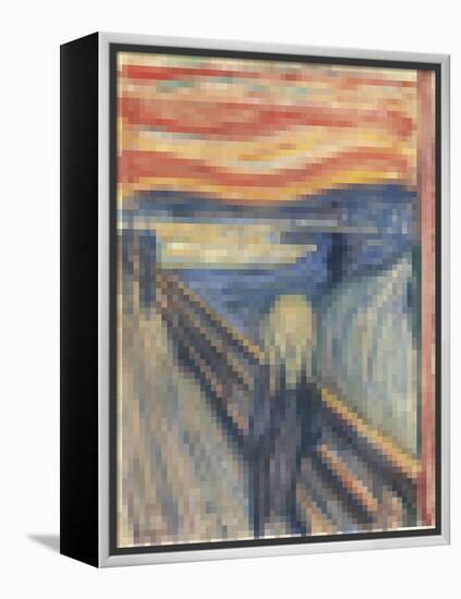 Pixelated The Scream-Studio W-Framed Stretched Canvas