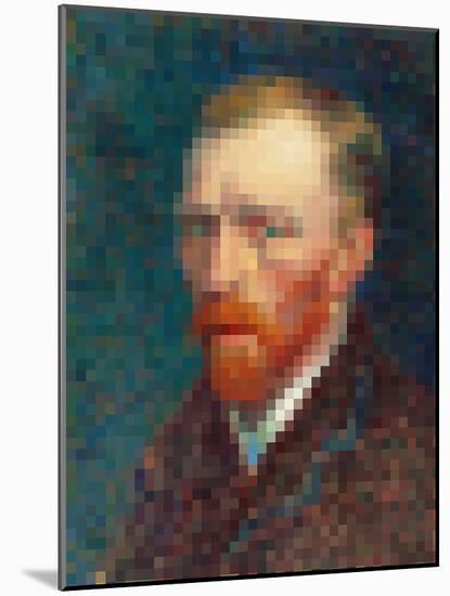 Pixelated Van Gogh-Studio W-Mounted Art Print