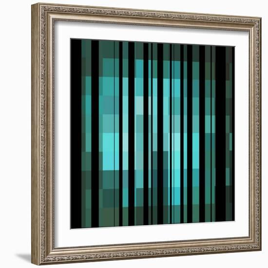 Pixels Stripe Pattern Design-Megan Aroon Duncanson-Framed Art Print