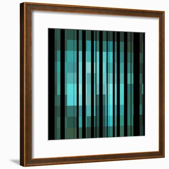 Pixels Stripe Pattern Design-Megan Aroon Duncanson-Framed Art Print