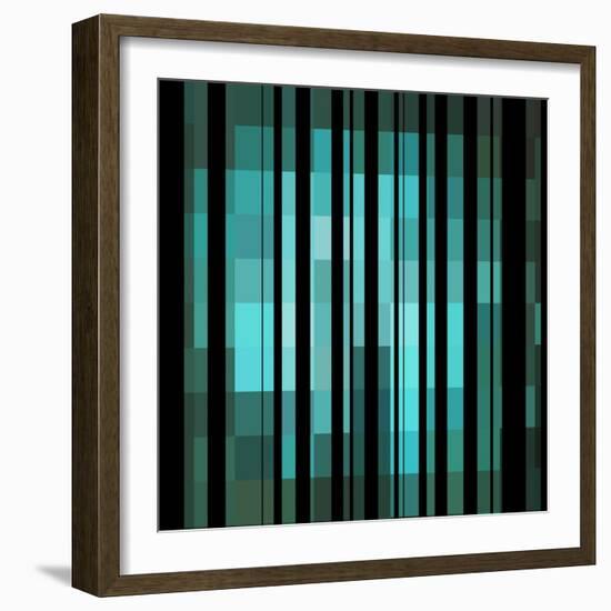 Pixels Stripe Pattern Design-Megan Aroon Duncanson-Framed Art Print