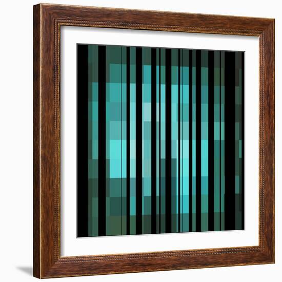 Pixels Stripe Pattern Design-Megan Aroon Duncanson-Framed Art Print